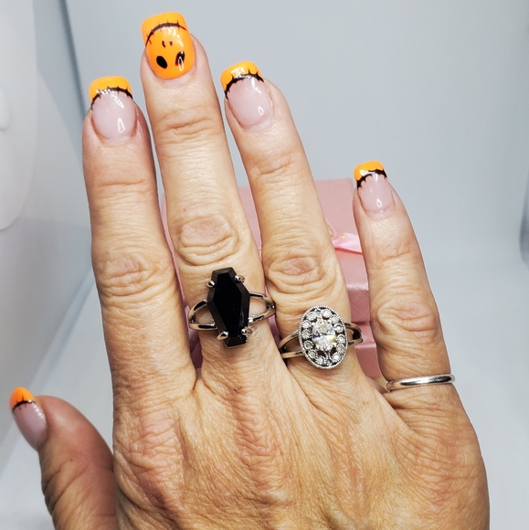 New Black Onyx & Sterling Silver Coffin Ring - Picture 11 of 11